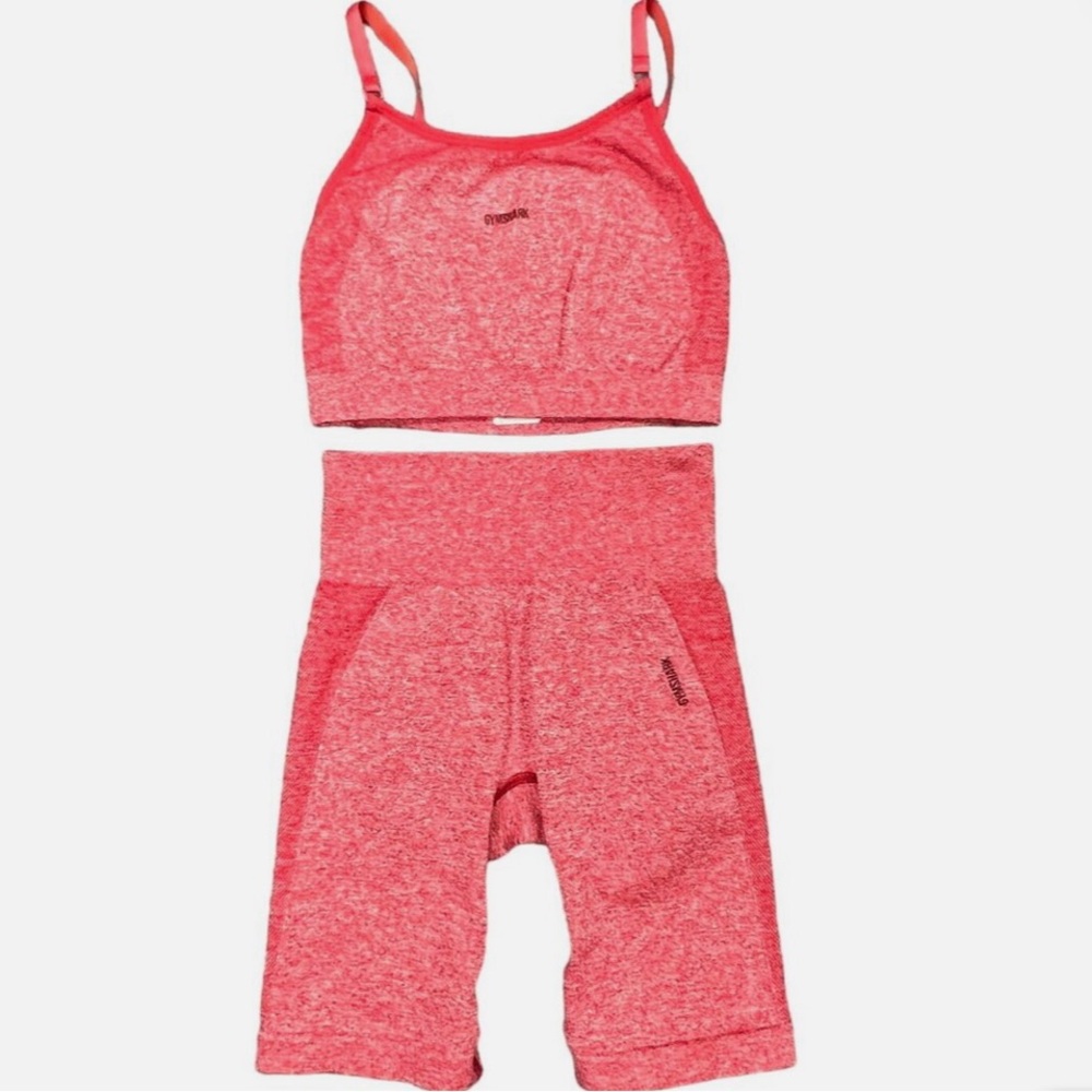 Gymshark Red Sports Bra and Shorts Set